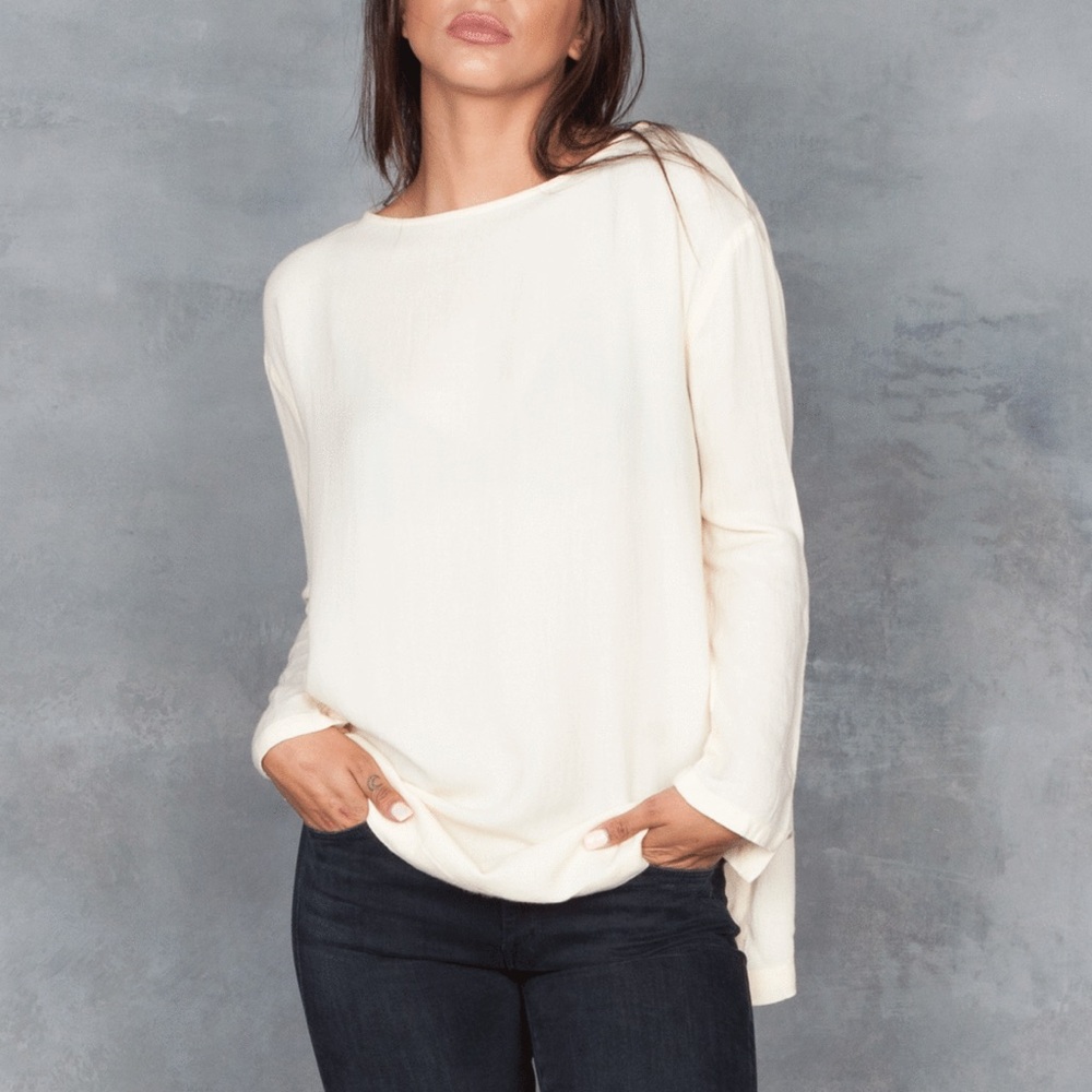 Black Crane long slit top